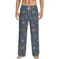 thumbnail image 1 of Uemuo Squirrel And Snowflakes Pattern Men's Wide Leg Palazzo Lounge Pants with Pockets Light Weight Loose Comfy Casual Pajama Pants-X-Large, 1 of 9
