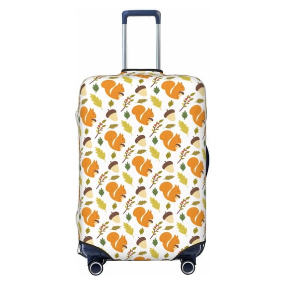 Uemuo Squirrel Eating Nuts Printed Washable Luggage Cover - Fashion Suitcase Protector Fits 18-32 Inch Luggage -