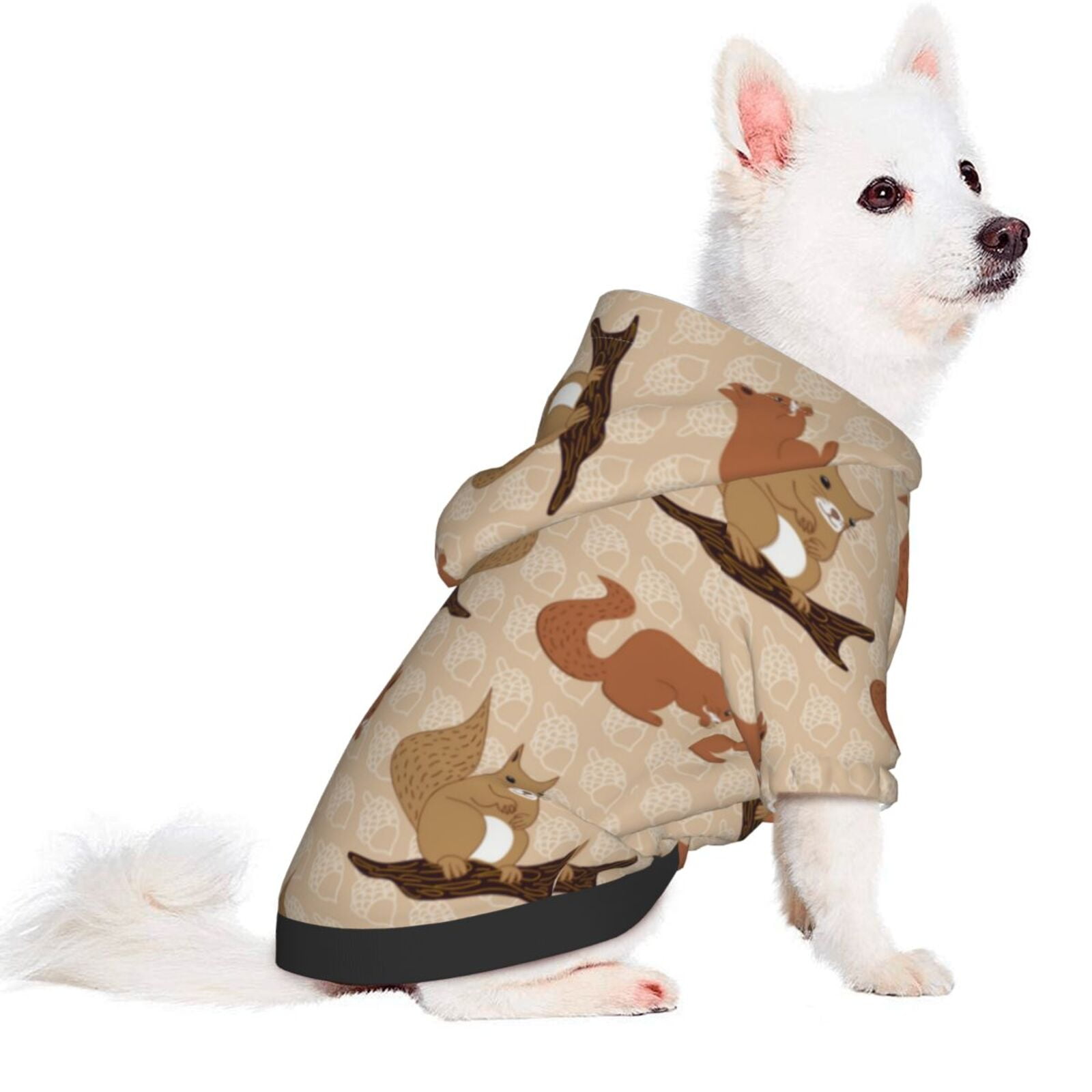 Uemuo Squirrel nut backgrounds for Winter Dog Hoodie Sweatshirts with