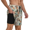 thumbnail image 1 of Uemuo Squirrels and Trees Pattern Mens Swim Trunks Quick Dry Board Shorts with Mesh Lining, Stretch Beach Shorts Quick Dry No-Chafing Board Shorts-, 1 of 7