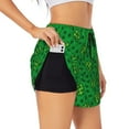 thumbnail image 1 of Uemuo St Patrick's Day5 Pattern Women's Athletic Shorts High Waisted Running Shorts with Liner Pockets Gym Elastic Workout Shorts-XX-Large, 1 of 9