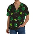 thumbnail image 1 of Uemuo St. Patrick's Day8 Pattern Cotton Linen Short Sleeve Shirts,Casual Lightweight Button Down Shirts,Vacation Beach Summer Tops-Small, 1 of 7