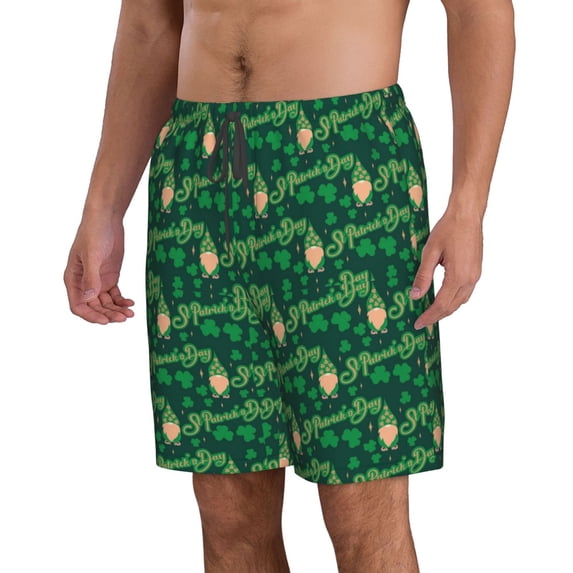 Uemuo St Patrick's Day9 Pattern Men's Swim Trunks Hawaiian Beach Bathing Suit Swimsuits Beach Quick-Dry Shorts with Pockets-Large
