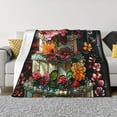 thumbnail image 1 of Uemuo Stained Glass Floral Cake Printed Throw Blanket for Couch, Fluffy Fuzzy Blankets for Bed, Sofa, Cozy Flannel Faux Fur Blanket-40"x30", 1 of 6