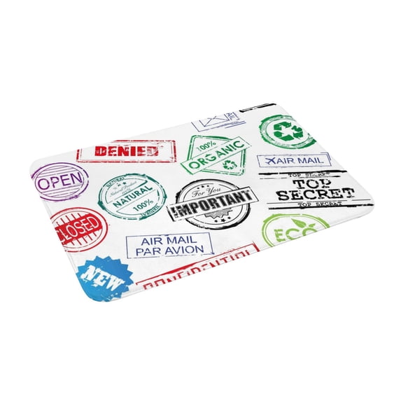 Uemuo Stamp Set Collection Printed Door Mat Indoor Doormat 16"x24",Front Back Door Mats Non Slip Entrance Rugs,Inside Doormats for Entryway