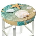 thumbnail image 1 of Uemuo Starfish And Seashell Pattern Round Bar Stool Seat Covers Washable Stool Cushion Slipcover Elastic Bar Chair Covers-14 inch, 1 of 7