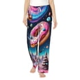 thumbnail image 1 of Uemuo Starry Sky Pine Tree Donut Pattern Women's Wide Leg Palazzo Lounge Pants with Pockets Light Weight Loose Comfy Casual Pajama Pants-Large, 1 of 9