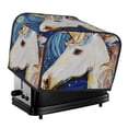 thumbnail image 1 of Uemuo Starry White Horse Print Toaster Cover 4 Slice, Small Kitchen Appliance Covers, Toaster Oven Cover with Loop, Bread Machine Cover Dust Cover Protection, 1 of 7