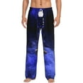 thumbnail image 1 of Uemuo Steel Skull Pattern Men's Wide Leg Palazzo Lounge Pants with Pockets Light Weight Loose Comfy Casual Pajama Pants-XX-Large, 1 of 9