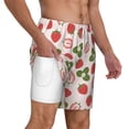 thumbnail image 1 of Uemuo Strawberries And Leaf Pattern Mens Swim Trunks Quick Dry Board Shorts with Mesh Lining, Stretch Beach Shorts Quick Dry No-Chafing Board Shorts-3X-Large, 1 of 9
