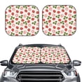 thumbnail image 1 of Uemuo Strawberries And Leaf Printed 2 PCS Car Windshield Sun Shade, Auto Sun Heat and UV Rays Blocker, Foldable Automotive Front Window Sunshade Protector, 1 of 7