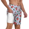 thumbnail image 1 of Uemuo Strawberries Pattern Mens Swim Trunks Quick Dry Board Shorts with Mesh Lining, Stretch Beach Shorts Quick Dry No-Chafing Board Shorts-XX-Large, 1 of 9