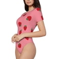 thumbnail image 1 of Uemuo Strawberries Pattern Women's One Piece Short Sleeve Swimsuit Rash Guard Surfing Modest Quick-drying Swimsuit Beach Essentials-X-Large, 1 of 9