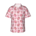thumbnail image 1 of Uemuo Strawberries Printed Regular Fit Short Sleeve Casual Hawaiian Shirt for Men,Aloha shirt,Tropical shirt,Floral print shirt,Vacation Beach shirt-, 1 of 9