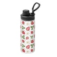 thumbnail image 1 of Uemuo Strawberry 18OZ Insulated Kettle, Sports Water Bottle, Stainless Steel Kettle, Vacuum Insulated Flask, Flip Lid Travel Mug, 1 of 7