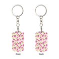 thumbnail image 1 of Uemuo Strawberry And Cheery Pattern Rectangular Metal Keychain - Durable, Stylish, and Personalized Key Ring for Men and Women,Engraved Keychain,Gift Slim Sturdy Keychain, 1 of 7
