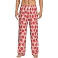 thumbnail image 1 of Uemuo Strawberry And Flowers Pattern Men's Wide Leg Palazzo Lounge Pants with Pockets Light Weight Loose Comfy Casual Pajama Pants-Large, 1 of 9
