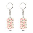 thumbnail image 1 of Uemuo Strawberry And Flowers Pattern Rectangular Metal Keychain - Durable, Stylish, and Personalized Key Ring for Men and Women,Engraved Keychain,Gift Slim Sturdy Keychain, 1 of 7
