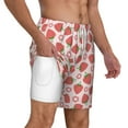thumbnail image 1 of Uemuo Strawberry Flower Pattern Mens Swim Trunks Quick Dry Board Shorts with Mesh Lining, Stretch Beach Shorts Quick Dry No-Chafing Board Shorts-Large, 1 of 9