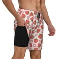 thumbnail image 1 of Uemuo Strawberry Flower Pattern Mens Swim Trunks Quick Dry Board Shorts with Mesh Lining, Stretch Beach Shorts Quick Dry No-Chafing Board Shorts-Medium, 1 of 9