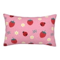thumbnail image 1 of Uemuo Strawberry and Ladybugs Print Throw Pillow Case – Cozy & Soft Cushion Cover, Hypoallergenic Pillow Case for Sleeping, Perfect for Women with Envelope Closure-20"x30", 1 of 6