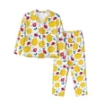 thumbnail image 1 of Uemuo Strawberry Lemon Pattern Womens Pajama Sets,PJ Set for Women,Pajamas for Women Logo,Long Sleeve Pajama Set for Women,Soft Long Sleeve Top With Pants-Medium, 1 of 9