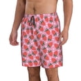 thumbnail image 1 of Uemuo Strawberry Pattern Men's Swim Trunks Hawaiian Beach Bathing Suit Swimsuits Beach Quick-Dry Shorts with Pockets-Large, 1 of 9
