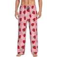 thumbnail image 1 of Uemuo Strawberry Pattern Men's Wide Leg Palazzo Lounge Pants with Pockets Light Weight Loose Comfy Casual Pajama Pants-Large, 1 of 9