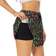 thumbnail image 1 of Uemuo Strawberry Pattern Women's Athletic Shorts High Waisted Running Shorts with Liner Pockets Gym Elastic Workout Shorts-XX-Large, 1 of 9