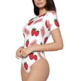 thumbnail image 1 of Uemuo Strawberry Pattern Women's One Piece Short Sleeve Swimsuit Rash Guard Surfing Modest Quick-drying Swimsuit Beach Essentials-Small, 1 of 9