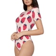 thumbnail image 1 of Uemuo Strawberry Pattern Women's One Piece Short Sleeve Swimsuit Rash Guard Surfing Modest Quick-drying Swimsuit Beach Essentials-XX-Large, 1 of 9
