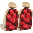 thumbnail image 1 of Uemuo Strawberry Red Printed Car Back Seat Protector,2 Pcs Backseat Car Organizer, Kick Mats Back Seat Protector , Back Seat Organizer for Kids, 1 of 8