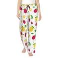thumbnail image 1 of Uemuo Strawberry and Lemon Pattern Women's Wide Leg Palazzo Lounge Pants with Pockets Light Weight Loose Comfy Casual Pajama Pants-Small, 1 of 9