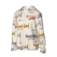 thumbnail image 1 of Uemuo Striped Vintage Planes Pattern Women's Full Zip UPF 50+ Sun Protection Hoodie Jacket Long Sleeve Sun Shirt Hiking Outdoor Performance with Pockets-Large, 1 of 9