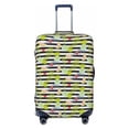 thumbnail image 1 of Uemuo Striped With Palm Tree Branches Printed Washable Luggage Cover - Fashion Suitcase Protector Fits 18-32 Inch Luggage -X-Large, 1 of 9