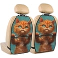 thumbnail image 1 of Uemuo Strong Kitten Lifting Weights Printed Car Back Seat Protector,2 Pcs Backseat Car Organizer, Kick Mats Back Seat Protector , Back Seat Organizer for Kids, 1 of 8