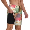 thumbnail image 1 of Uemuo Succulent And Cactus Pattern Mens Swim Trunks Quick Dry Board Shorts with Mesh Lining, Stretch Beach Shorts Quick Dry No-Chafing Board Shorts-3X-Large, 1 of 9