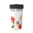 thumbnail image 1 of Uemuo Summer Gnome Print Carry Insulated Coffee Mug, Travel Mug with Hidden Handle, Insulated Coffee Flask, Leak-proof Travel Mug Insulated Mug for Office, 1 of 8