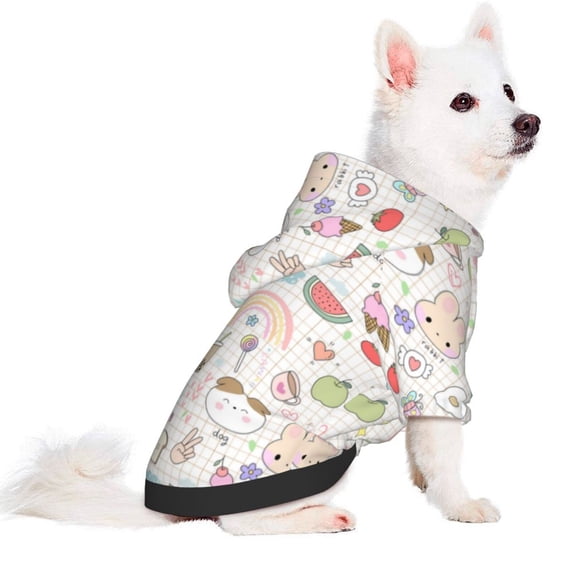 Uemuo Summer Rabbit for Winter Dog Hoodie Sweatshirts with Pockets Warm Dog Clothes for Small Dogs Chihuahua-XX-Large