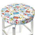 thumbnail image 1 of Uemuo Summer Stamp Pattern Round Bar Stool Seat Covers Washable Stool Cushion Slipcover Elastic Bar Chair Covers-, 1 of 7