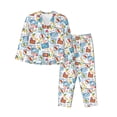 thumbnail image 1 of Uemuo Summer Stamp Pattern Womens Pajama Sets,PJ Set for Women,Pajamas for Women Logo,Long Sleeve Pajama Set for Women,Soft Long Sleeve Top With Pants-Medium, 1 of 9