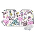 thumbnail image 1 of Uemuo Summer with Flamingo Pattern Accordion Car Windshield Sun Shade, Foldable Reflective Sun Visor for Car, Reflector Windshield Sunshade-Medium, 1 of 7