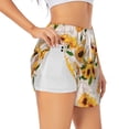 thumbnail image 1 of Uemuo Sunflower 5 Pattern Women's Athletic Shorts High Waisted Running Shorts with Liner Pockets Gym Elastic Workout Shorts-Large, 1 of 9