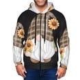 thumbnail image 1 of Uemuo Sunflower Gnomes 4 for Men's Fashion Full-zip Hoodies & Sweatshirts with Kangaroo Pocket, Zip-up Hooded Sweatshirt, Moisture Wicking & Breathable-Large, 1 of 5