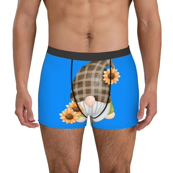 Uemuo Sunflower Gnomes 4 Pattern Men's Boxer Briefs,Trunk Anti-Chafing,Comfortable, Durable, and Stylish Underwear-XX-Large