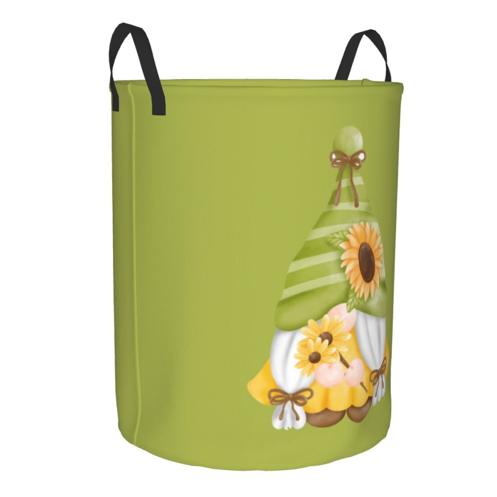 Uemuo Sunflower Gnomes Pattern Circular Laundry Hamper Basket with