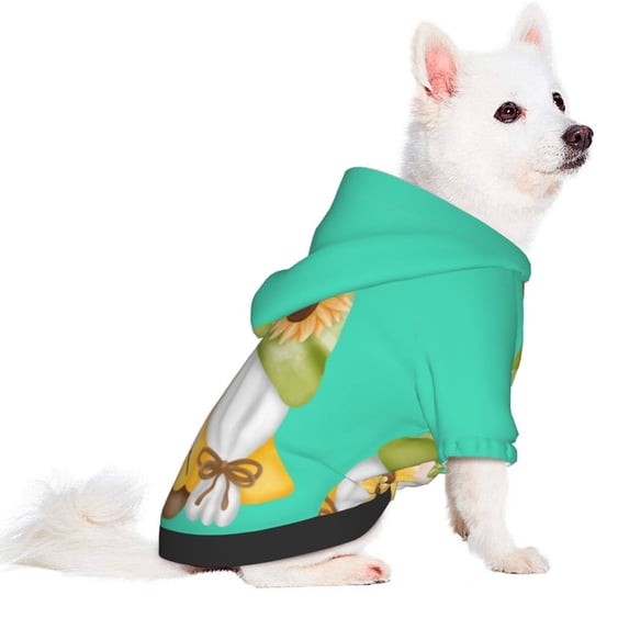 Uemuo Sunflower Gnomes for Winter Dog Hoodie Sweatshirts with Pockets Warm Dog Clothes for Small Dogs Chihuahua-X-Small