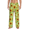 thumbnail image 1 of Uemuo Sunflower Leaves Pattern Men's Wide Leg Palazzo Lounge Pants with Pockets Light Weight Loose Comfy Casual Pajama Pants-X-Large, 1 of 9