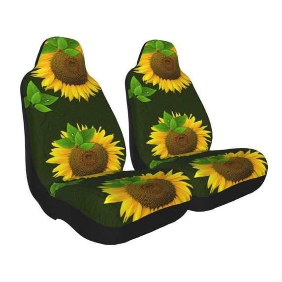 Uemuo Sunflower Pattern Car Seat Covers for Front Seats Waterproof Seat Covers for Cars, Universal Auto Front Seats Protector Fits for Car-2 PCS