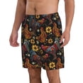thumbnail image 1 of Uemuo Sunflower Rooster Pattern Men's Swim Trunks Hawaiian Beach Bathing Suit Swimsuits Beach Quick-Dry Shorts with Pockets-Small, 1 of 9